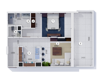 One Bedroom A 1st Floor 1